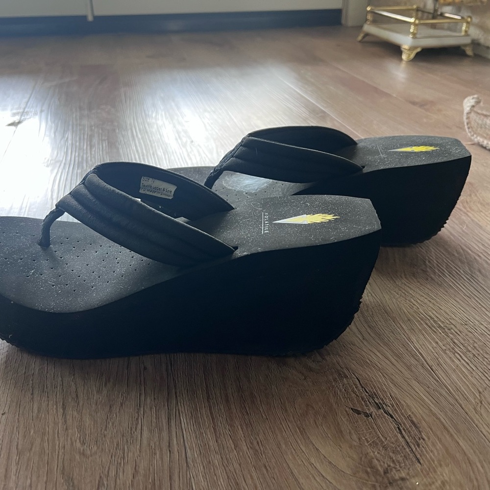 Volatile Black Platform Sandals - image 3